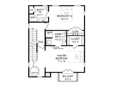 2nd Floor Plan, 062H-0205