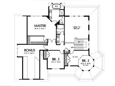2nd Floor Plan, 034H-0022