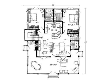 1st Floor Plan, 066H-0003