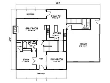 1st Floor Plan, 058H-0110