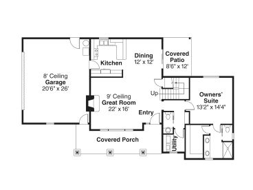 1st Floor Plan, 051H-0168