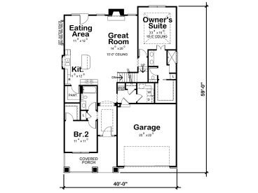 1st Floor Plan, 034H-0334
