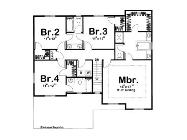2nd Floor Plan, 050H-0011