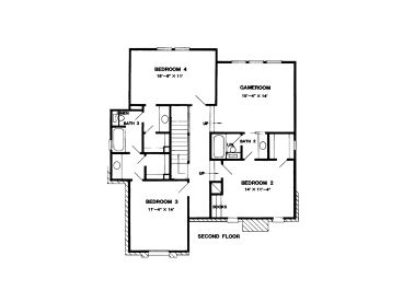 2nd Floor Plan, 054H-0129