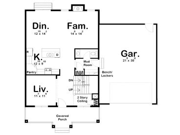 1st Floor Plan, 050H-0128