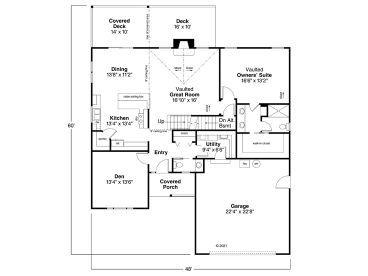 1st Floor Plan (2x4 Opt.), 051H-0226