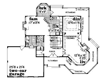 1st Floor Plan, 032H-0030