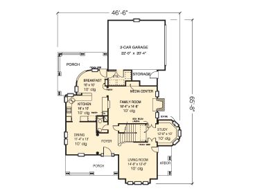 1st Floor Plan, 054H-0073