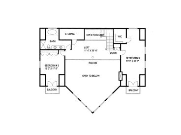 2nd Floor Plan, 012H-0128