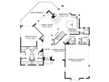 1st Floor Plan, 029H-0091