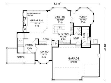 1st Floor Plan, 022H-0066