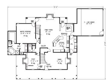 1st Floor Plan, 054H-0091
