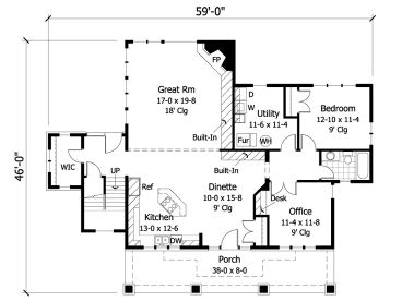 1st Floor Plan, 023H-0127