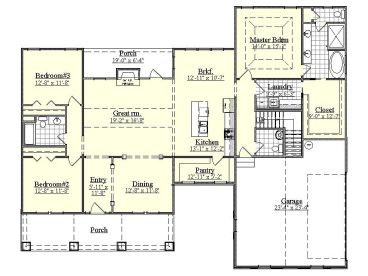 1st Floor Plan, 080H-0001
