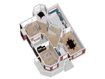 1st Floor Plan 3D, 072H-0029