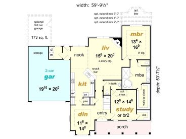 1st Floor Plan, 061H-0166