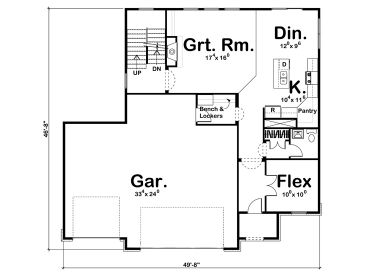 1st Floor Plan, 050H-0105