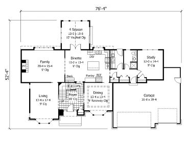 1st Floor Plan, 023H-0043