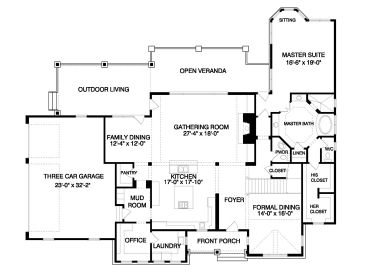 1st Floor Plan, 029H-0124