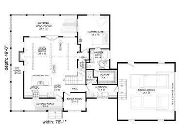 1st Floor Plan, 062H-0455
