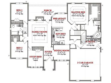 1st Floor Plan, 073H-0014