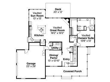 1st Floor Plan, 051H-0022