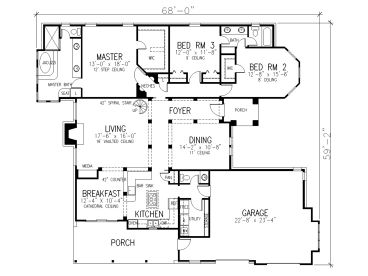 1st Floor Plan, 054H-0053
