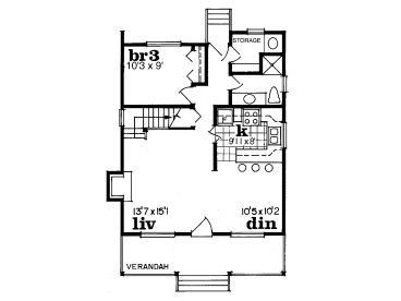 1st Floor Plan, 032H-0008