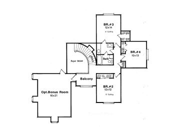 2nd Floor Plan, 030H-0075
