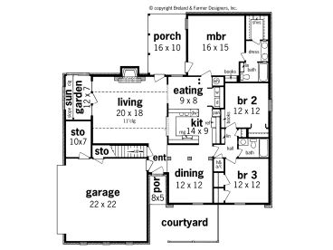 1st Floor Plan, 021H-0203
