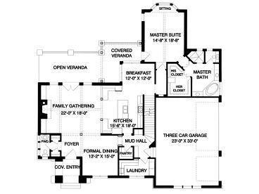 1st Floor Plan, 029H-0030