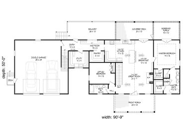 1st Floor Plan, 062H-0284