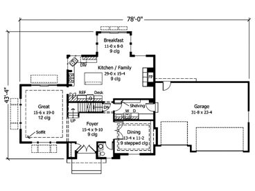 1st Floor Plan, 023H-0023