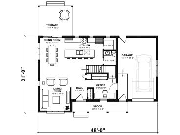 1st Floor Plan, 027H-0552