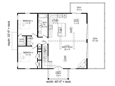 1st Floor Plan, 062H-0208