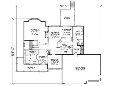 1st Floor Plan, 022H-0108