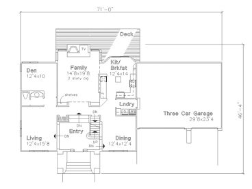 1st Floor Plan, 022H-0061