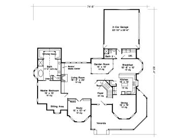 1st Floor Plan, 054H-0093