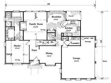 1st Floor Plan, 030H-0058
