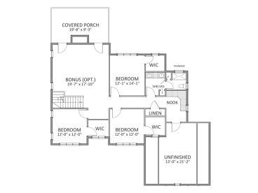 2nd Floor Plan, 067H-0050