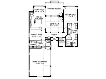 1st Floor Plan, 029H-0099