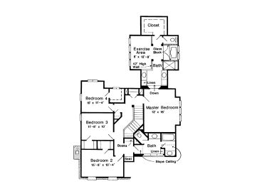 2nd Floor Plan, 054H-0067