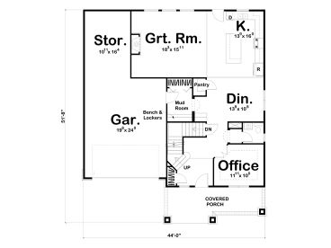 1st Floor Plan, 050H-0100