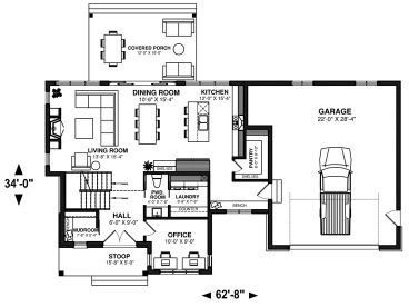 1st Floor Plan, 027H-0540