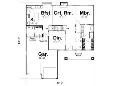 1st Floor Plan, 050H-0162