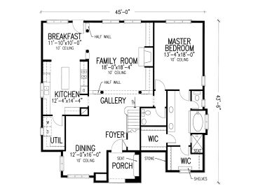 1st Floor Plan, 054H-0138