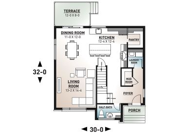 1st Floor Plan, 027H-0498