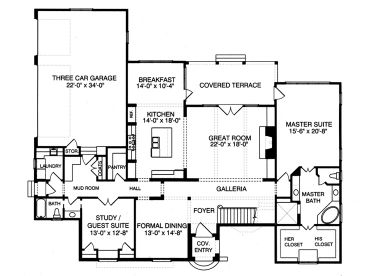 1st Floor Plan, 029H-0101