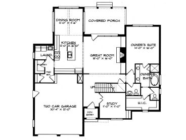 1st Floor Plan, 029H-0016