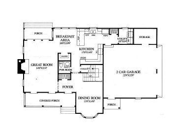 1st Floor Plan, 063H-0154